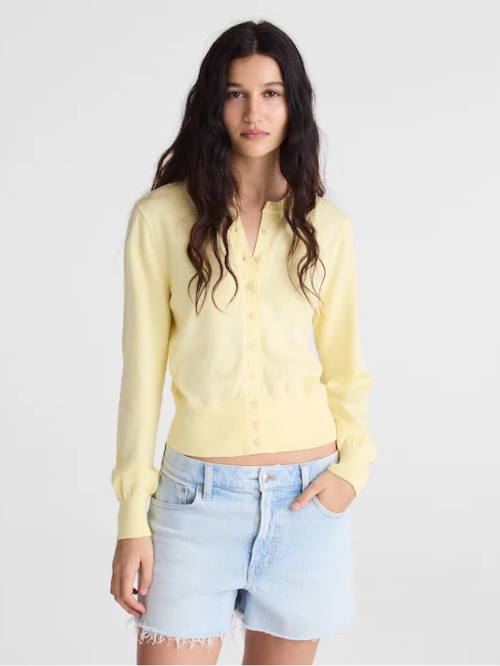 Madewell Button-Front Cardigan in 100% Cotton in Candlelight Yellow Size XS NWT